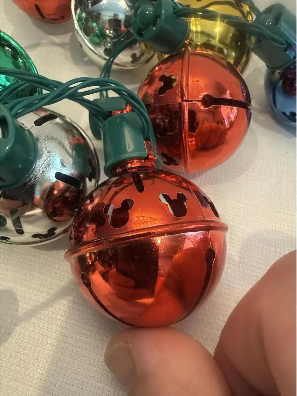 Disney Mickey Mouse Jingle Bell String Lights Multicolor Holiday Decor